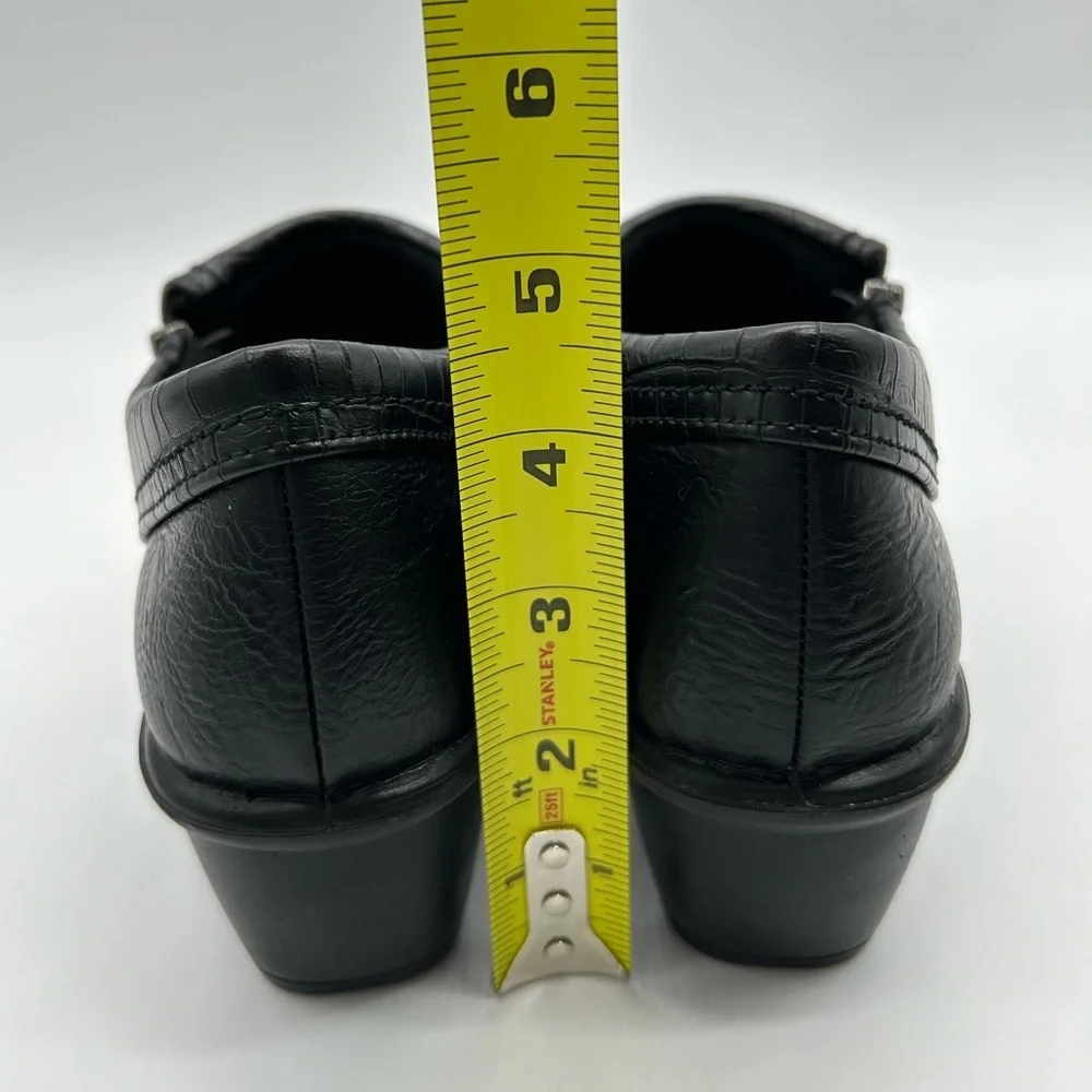 Easy Street Darcy Black Croc Comfort Wave Women’s Loafers Size 7.5M New With Box